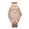 Fossil Ladies Riley Rose Gold Round Stainless Steel Watch - ES2811