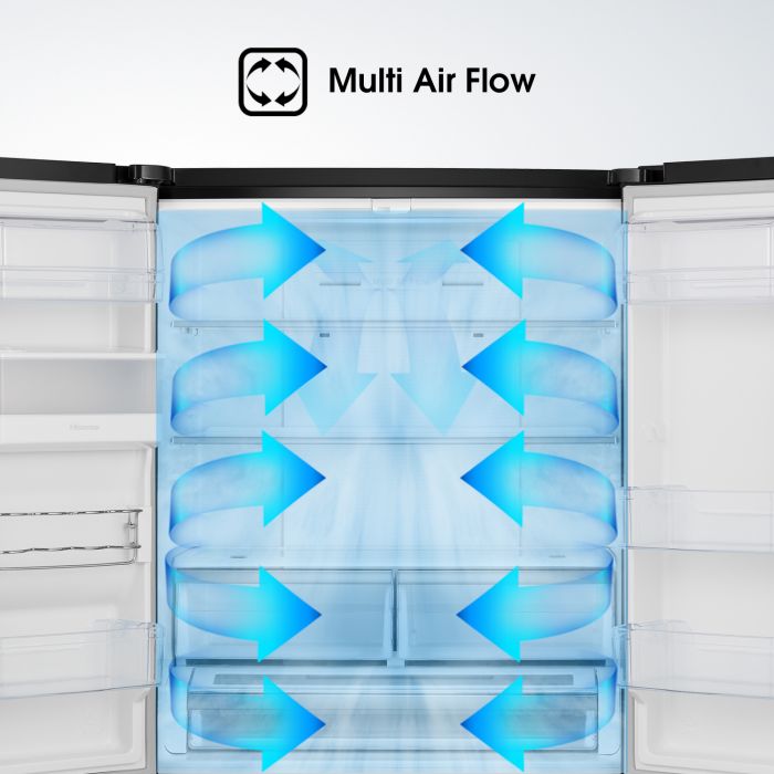 Hisense 536L Black Stainless Steel French Door Fridge H720FSBWD