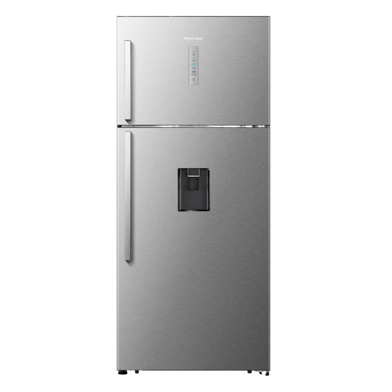 Hisense 535L Top Freezer Fridge with Water & Ice Dispenser - Inox