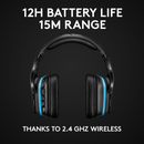 Logitech G935 Wireless Gaming RGB Headset, 7.1 Surround Sound, DTS