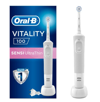 Oral-B Rechargeable Electric Toothbrush - D100 Adult Sensi UltraThin - White