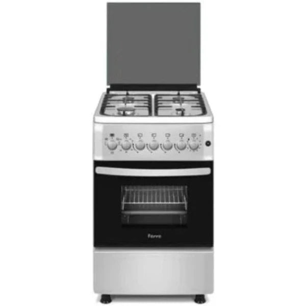 Ferre  50 x 60 4 Gas, Cast Iron, Elec Oven, Light, Ignition, Glas Lid, Thermostat, 1 Pans, Stainless Steel