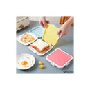 Food being placed Silicone Sandwich Storage Box